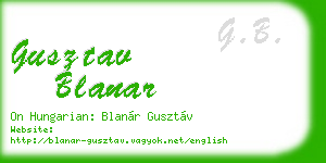 gusztav blanar business card